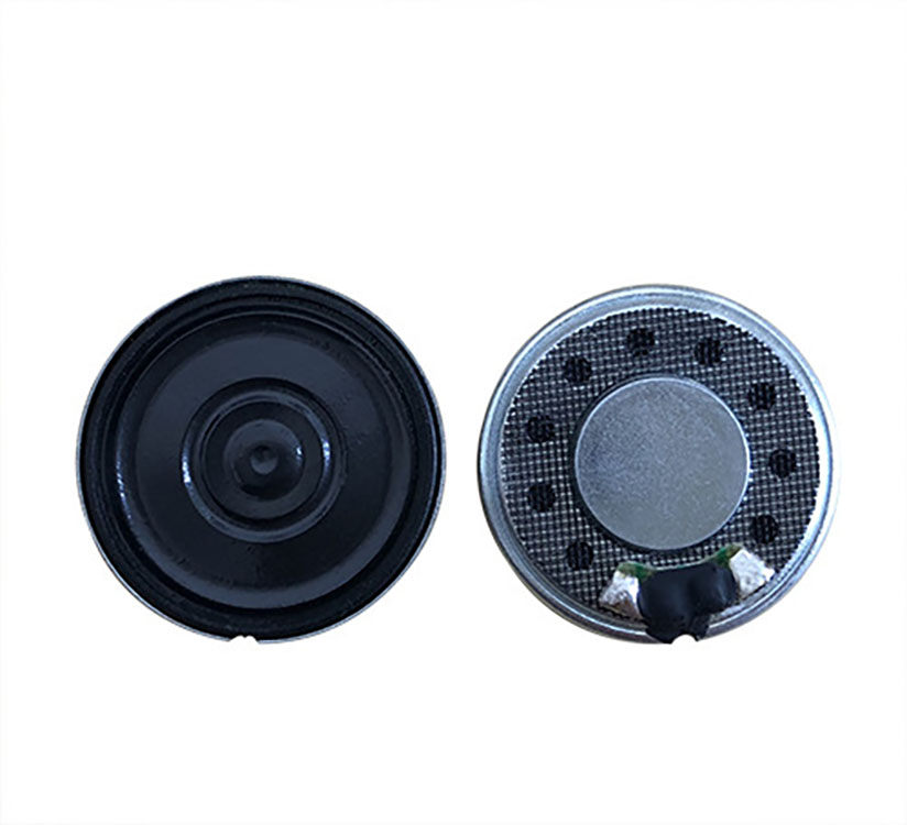 23×4.6mm圆形扬声器 JC2350IB-03R-8R0.5W正反面实物图