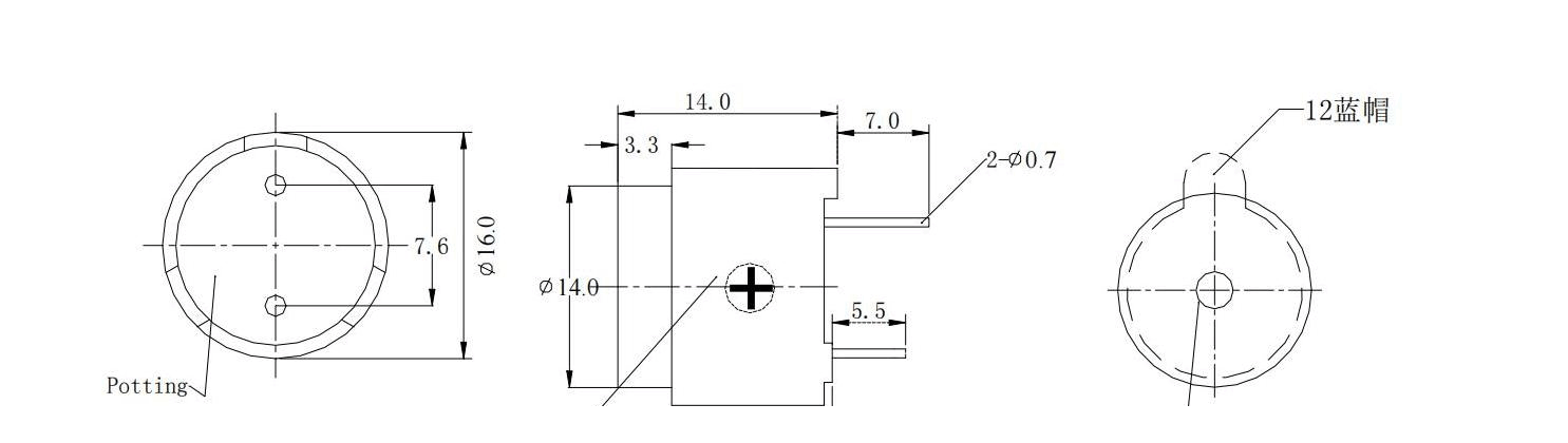 Active Buzzer JC-BUZ1614-A01 drawing