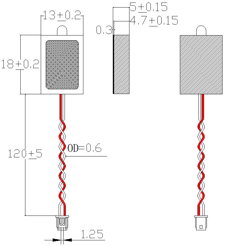 BOX Speaker JC-SPK1813-BOX01-8R1W-W drawing