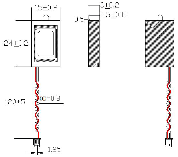 Rectangular BOX Speaker JC-SPK2415-BOX01-8R1W-W drawing