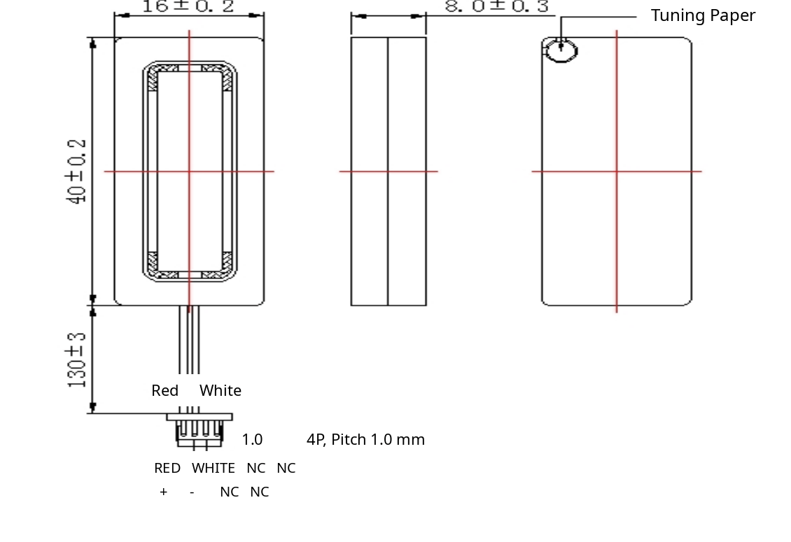 40×16 BOX Speaker JC-SPK4016-BOX01-4R2W-WL drawing